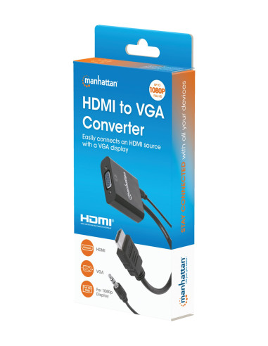Cavo Convertitore da HDMI a VGA con Audio e MicroUsb 30cm Nero