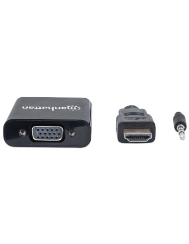 Cavo Convertitore da HDMI a VGA con Audio e MicroUsb 30cm Nero