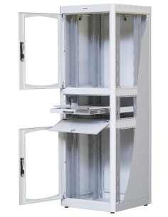 Armadio Rack 19'' 600x600 38U con Ripiano Tastiera Grigio