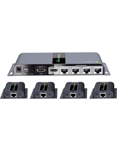 Extender Splitter HDMI 1x4 PoE con IR su Cavo Cat.6 fino 40m