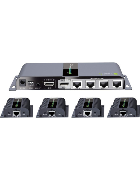 Extender Splitter HDMI 1x4 PoE con IR su Cavo Cat.6 fino 40m