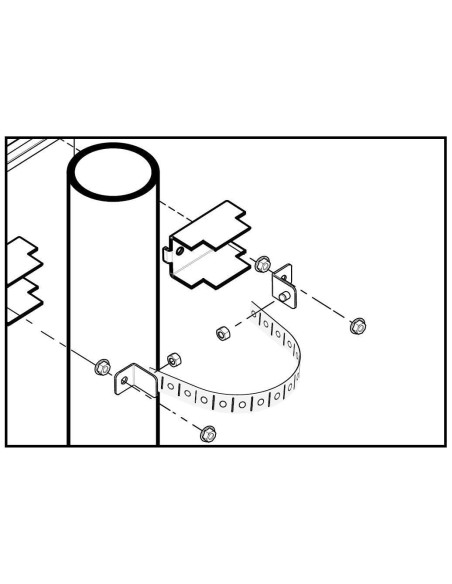 Sistema di fissaggio a palo per rack IP65
