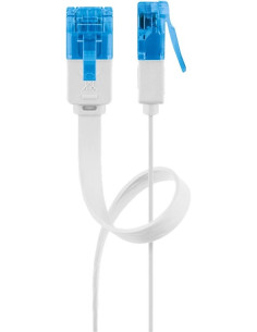 Cavo di Rete Patch Piatto in Rame Cat.6A UTP 5m Bianco
