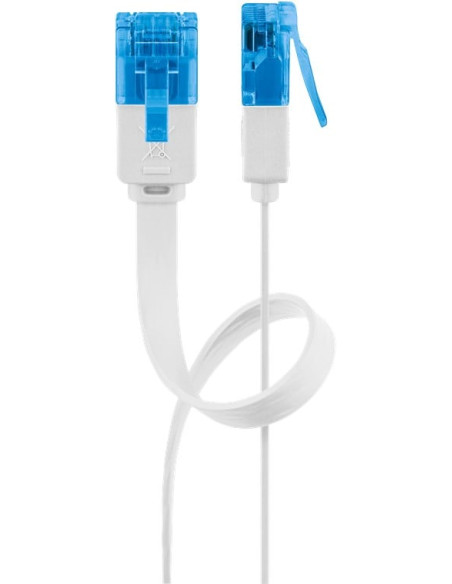 Cavo di Rete Patch Piatto in Rame Cat.6A UTP 5m Bianco