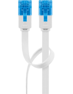 Cavo di Rete Patch Piatto in Rame Cat.6A UTP 5m Bianco 2