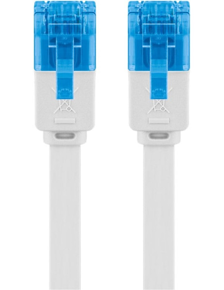 Cavo di Rete Patch Piatto in Rame Cat.6A UTP 5m Bianco