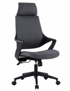 Sedia per Ufficio con Schienale Alto Design Moderno Grigio