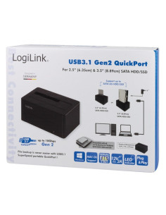 Docking Station USB3.1 Gen2 per HDD/SSD SATA da 2.5''/3.5'' Nero 2