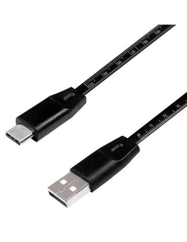 Cavo SuperSpeed USB-C&trade Maschio/USB-A Maschio con Misuratore 1m Nero