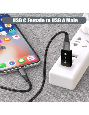 Adattatore Convertitore USB 3.2 USB A Maschio a USB-C&trade Femmina Nero