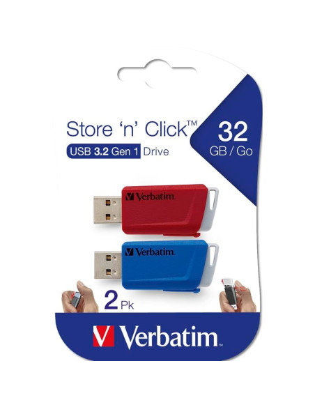 Due Chiavette Store 'n' Click 32GB Rosso e Blu