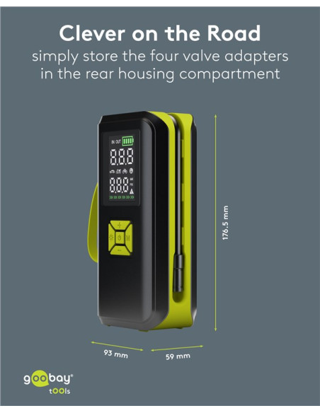 Compressore d'aria Portatile a Batteria Ricaricabile e Display a LED