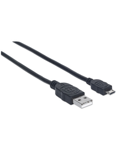Cavo USB 2.0 A maschio/Micro B maschio 3 metri Nero