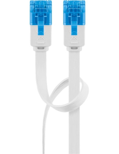Cavo di Rete Patch Piatto in Rame Cat.6A UTP 5m Bianco