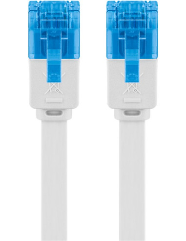 Cavo di Rete Patch Piatto in Rame Cat.6A UTP 5m Bianco
