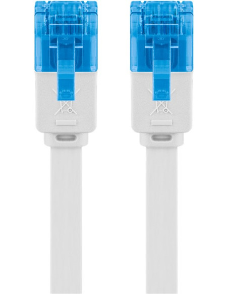 Cavo di Rete Patch Piatto in Rame Cat.6A UTP 5m Bianco