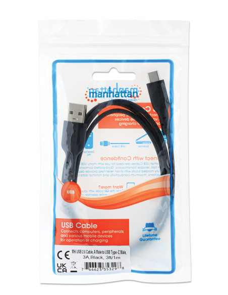 Cavo HiSpeed USB A Maschio / USB-C Maschio 3 metri Nero