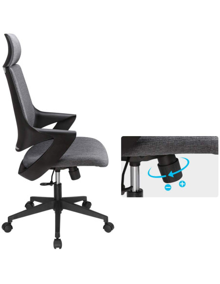 Sedia per Ufficio con Schienale Alto Design Moderno Grigio