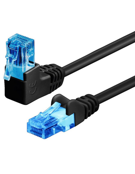 Cavo di rete Patch Connettore Angolato 90&deg CCA Cat.6A UTP 5m Nero