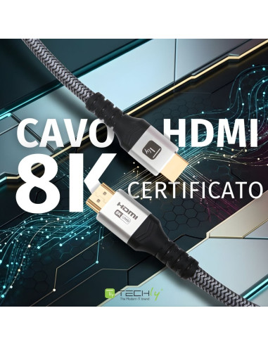 Cavo HDMI&trade Ultra High Speed 48Gbps Maschio / Maschio 8K@60Hz Certificato 1 m