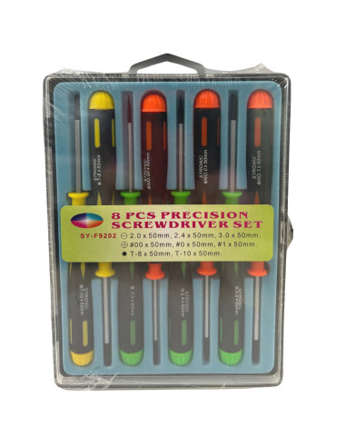 Set di 8 Cacciaviti di Precisione a Taglio Croce Torx