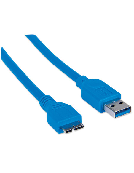 Cavo USB 3.2 Gen 1 SuperSpeed A/Micro B M/M 1 m Blu in Blister