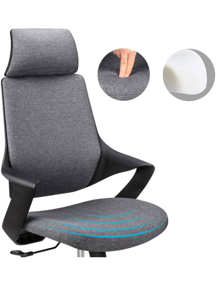 Sedia per Ufficio con Schienale Alto Design Moderno Grigio
