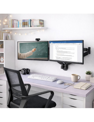 Staffa a Muro con Molla a Gas per due Monitor 13-32''