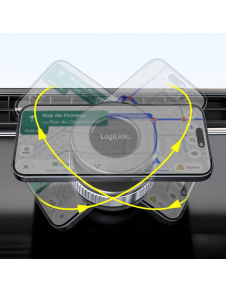 Supporto Magnetico per Smartphone con Chiusura a Rotazione e Ventosa