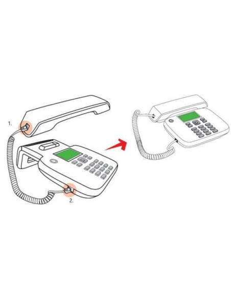 Cavo Telefonico Spiralato per Cornetta 2mt RJ10 4P4C Bianco