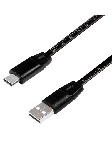Cavo SuperSpeed USB-C&trade Maschio/USB-A Maschio con Misuratore 1m Nero