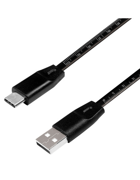 Cavo SuperSpeed USB-C&trade Maschio/USB-A Maschio con Misuratore 1m Nero