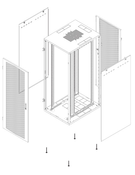 Armadio Server Rack NextGen 1000 19'' 800x1000 27U Nero Porta Grigliata