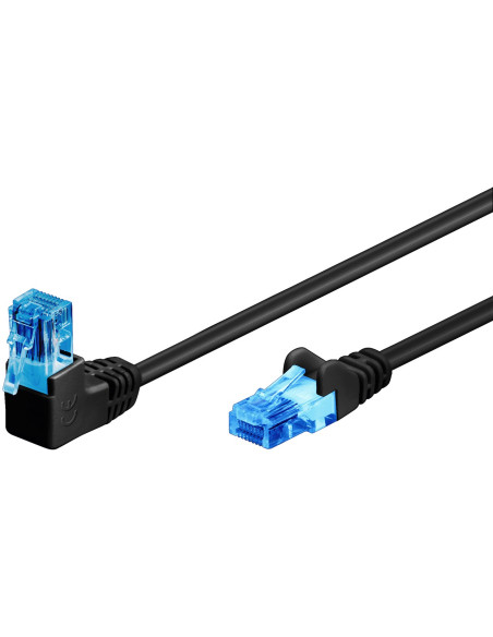 Cavo di rete Patch Connettore Angolato 90&deg CCA Cat.6A UTP 5m Nero