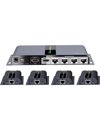 Extender Splitter HDMI 1x4 PoE con IR su Cavo Cat.6 fino 40m