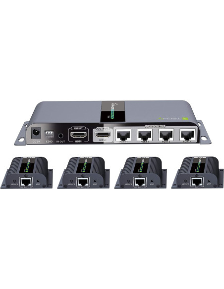 Extender Splitter HDMI 1x4 PoE con IR su Cavo Cat.6 fino 40m