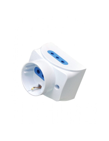 Presa da muro con 2 prese Italiane 2P+T e 1 Schuko 16A