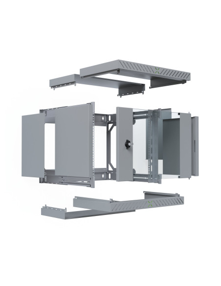 Armadio Rack 19'' a Muro 9U da Assemblare Profondit&agrave 400-600 mm Grigio