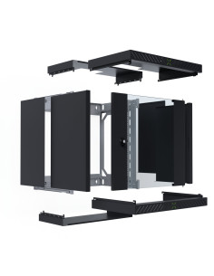 Armadio Rack 19'' a Muro 12U da Assemblare Profondit&agrave 400-600 mm Nero 2