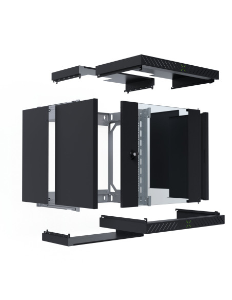 Armadio Rack 19'' a Muro 12U da Assemblare Profondit&agrave 400-600 mm Nero
