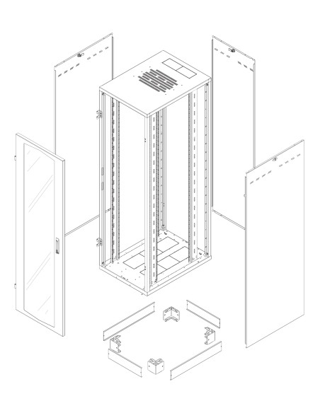 Armadio Rack NextGen 19'' 600x800 38U Nero
