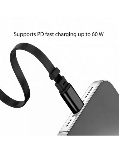 Cavo USB-C&trade Retrattile PD 60W 3A Compatibile Thunderbolt 3/4 1 metro Nero
