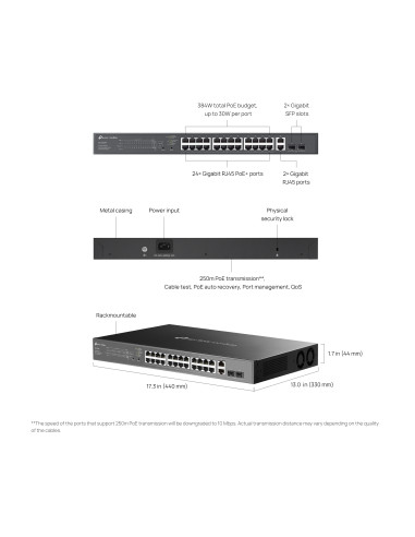 Switch 28 Porte Gigabit Easy Managed con 24 Porte PoE+