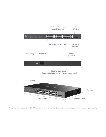 Switch 28 Porte Gigabit Easy Managed con 24 Porte PoE+
