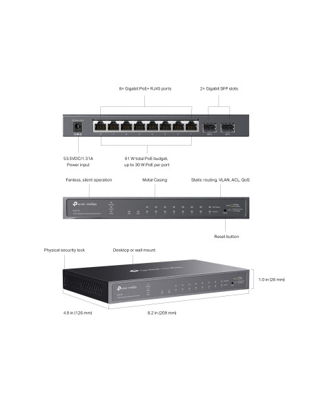 Switch Smart 8 Porte Gigabit PoE+