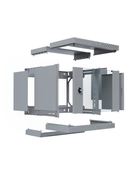 Armadio Rack 19'' a Muro 9U da Assemblare Profondit&agrave 400-600 mm Grigio