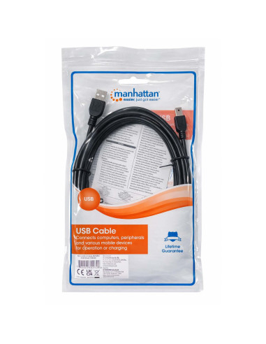 Cavo USB 2.0 A maschio/mini B 5 pin maschio 3 m Nero