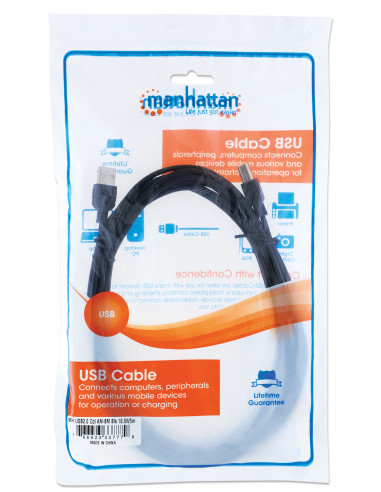 Cavo USB 2.0 A maschio/B maschio 5m Nero