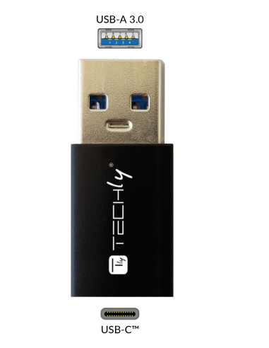 Adattatore Convertitore USB 3.2 USB A Maschio a USB-C&trade Femmina Nero