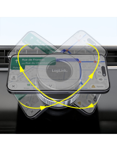 Supporto Magnetico per Smartphone con Chiusura a Rotazione e Ventosa